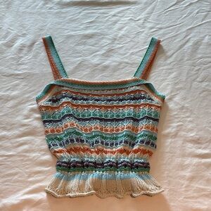 Line & Dot Multicolor Knit Camisole